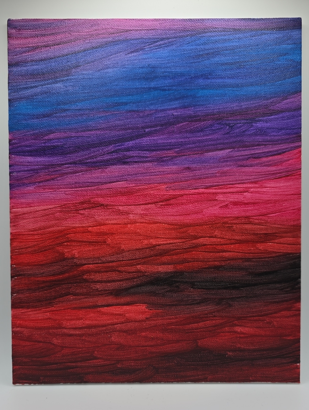 Abstract Gradient Canvas Painting - Blue Purple Pink Red Waves